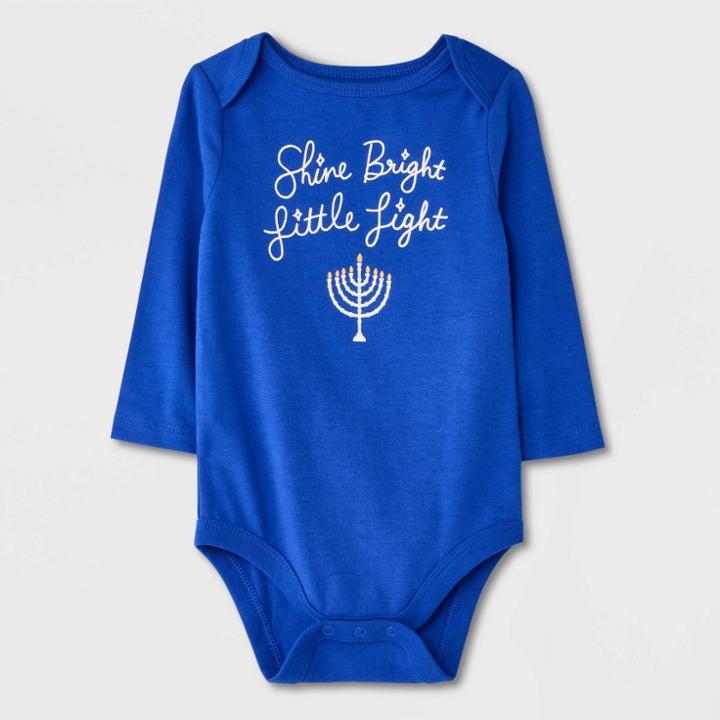 Baby Hanukkah Long Sleeve Bodysuit - Cat & Jack Blue