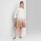 Women's Plus Size Ombre Long Sleeve Cozy Sweatshirt Dress - Wild Fable Brown