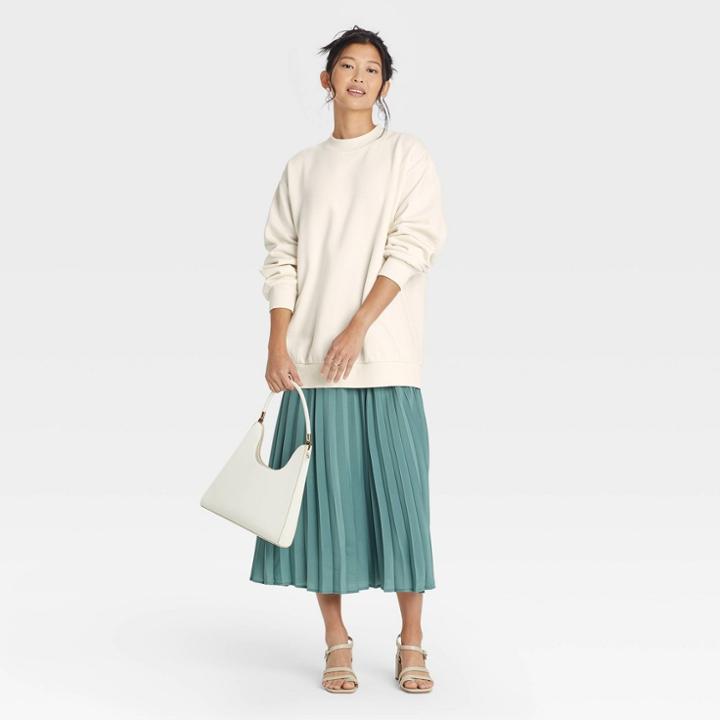 Women's Oversized Sweatshirt - A New Day Cream