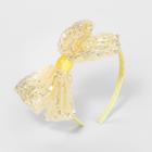 Girls' Metallic Sequin Bow Headband - Cat & Jack Yellow