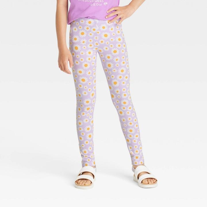 Girls' Sunflower Leggings - Cat & Jack Lilac