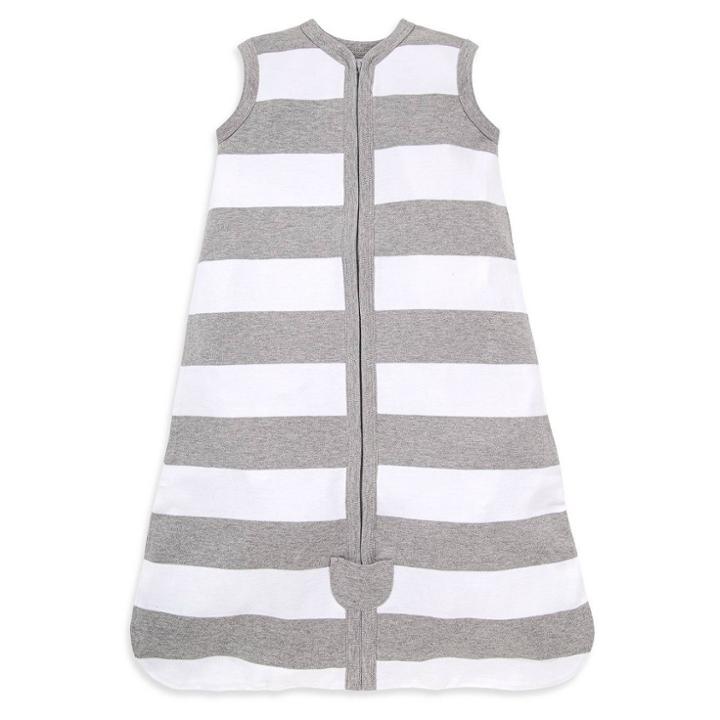 Burt's Bees Baby Beekeeper Wearable Blanket Organic Cotton - Rugby Stripes - Gray -