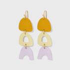 Sprayed Arc Solid And Cutout Drop Earrings - Universal Thread Pale