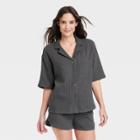 Women's 100% Cotton Gauze Top - Stars Above Charcoal Gray