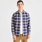 Dockers Men's Plaid Long Sleeve Casual Woven Shirt - Blue