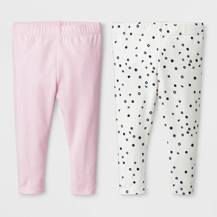 Baby Girls' 2pk Leggings Set - Cat & Jack Woodrose 18m, Girl's, White