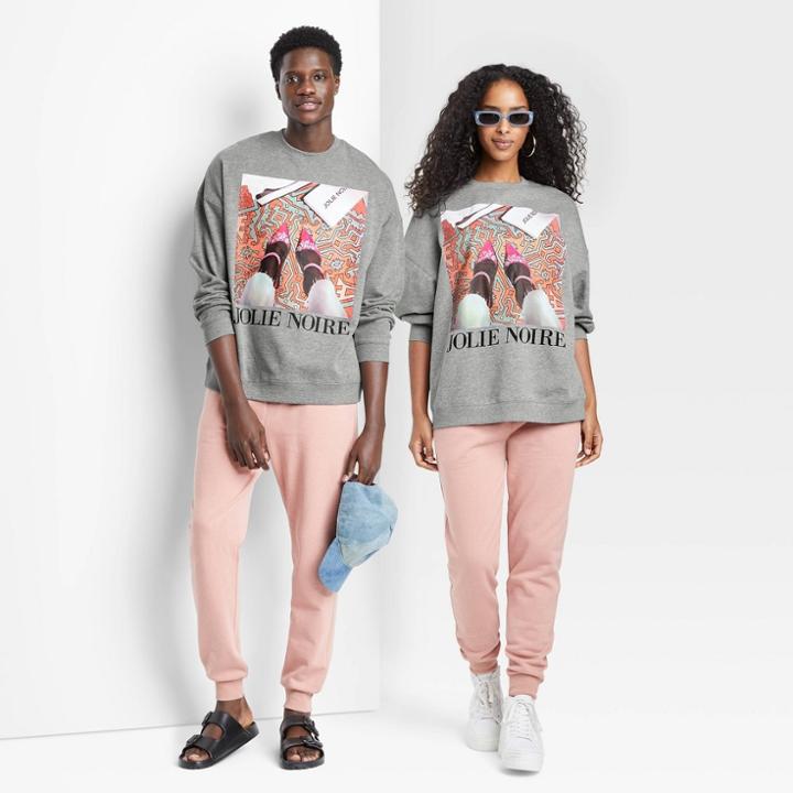 Jolie Noire Black History Month Gender Inclusive Graphic Sweatshirt - Heather Gray