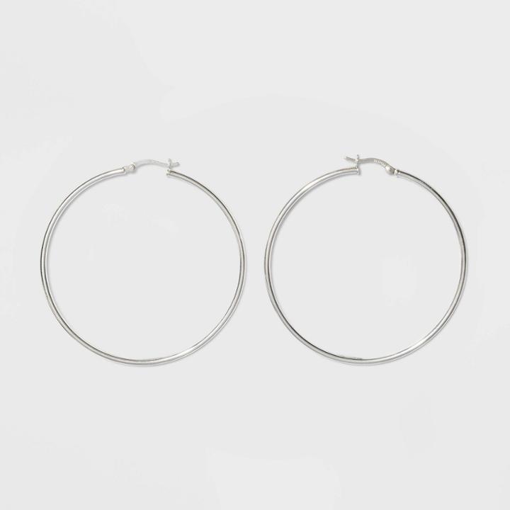 Round Hoop Sterling Silver Earrings - A New Day