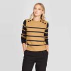Women's Striped Crewneck Pullover Sweater - Who What Wear Brown