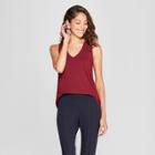 Women's Relaxed V-neck Tank - A New Day Burgundy (red)
