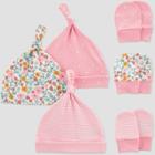 Baby Girls' 6pk Hat And Mitten Set - Just One You Made By Carter's Pink/off-white