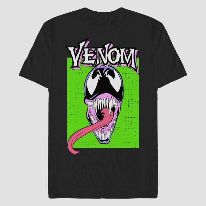 Men's Marvel Venom Neon Short Sleeve Graphic T-shirt - Black