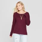 Women's Long Sleeve Pullover With Envelope Back - Knox Rose Burgundy