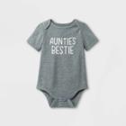 Baby 'auntie's Bestie' Short Sleeve Bodysuit - Cat & Jack Gray
