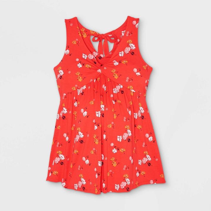 Maternity Floral Print Sleeveless Tie Back Blouse - Isabel Maternity By Ingrid & Isabel Red