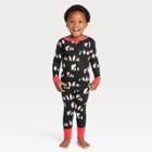 Toddler Holiday Penguins Print Matching Family Pajama Set - Wondershop Black