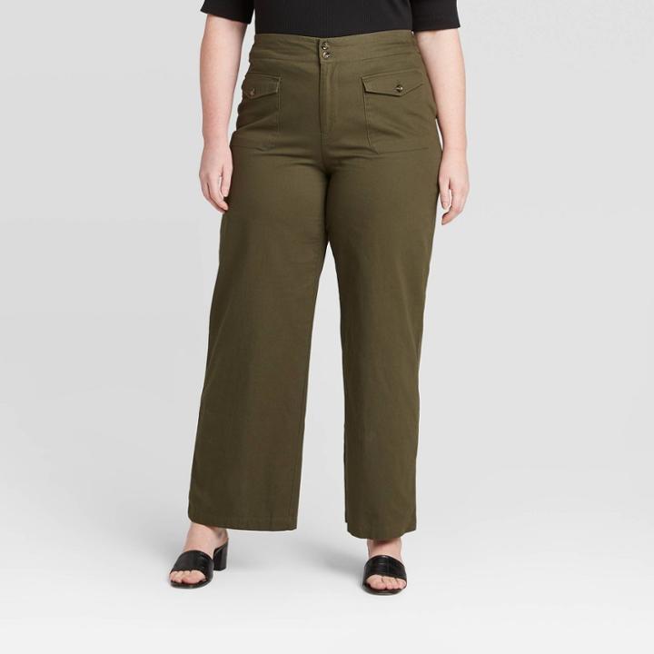 Women's Plus Size Mid-rise Cargo Trouser - Who What Wear Green