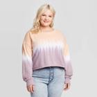 Women's Plus Size Cropped Sweatshirt - Grayson Threads (juniors') - Orange/black Wash 1x, Women's, Size: