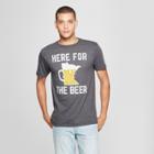 Men's Short Sleeve Here For The Beer Graphic T-shirt - Awake Charcoal