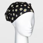 Daisy Printed Chiffon With Elastic Back Headscarf - Wild Fable Black