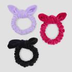 Toddler Girls' 3pk Velveteen Hair Elastic - Cat & Jack Black/purple