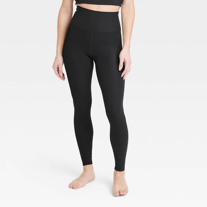Women's Ultra High-rise Rib Leggings - All In Motion Black