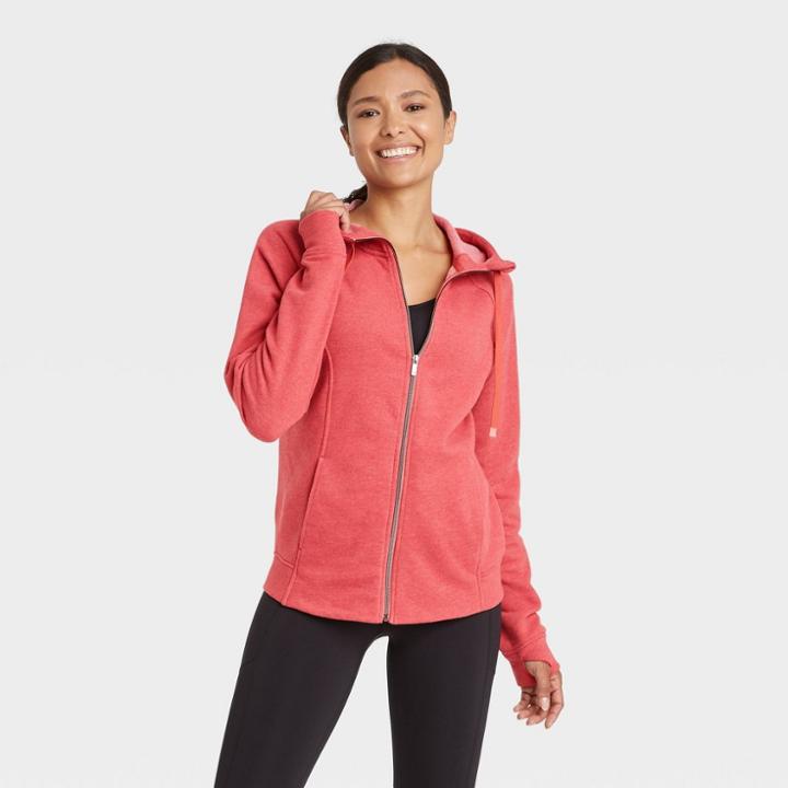 All In Motion Women's Cotton Fleece Zip Front Sweatshirt - All In