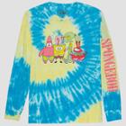 Men's Spongebob Squarepants Long Sleeve Tie-dye T-shirt -