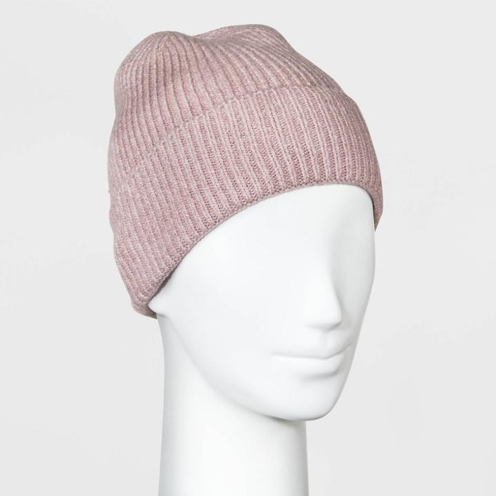 Women's Striped Essential Beanie - Universal Thread Blush