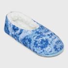 No Brand Women's Tie-dye Cozy Pull-on Slipper Socks - Blue