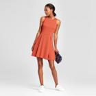 Women's Ponte Fit & Flare Dress - A New Day Rust (red)