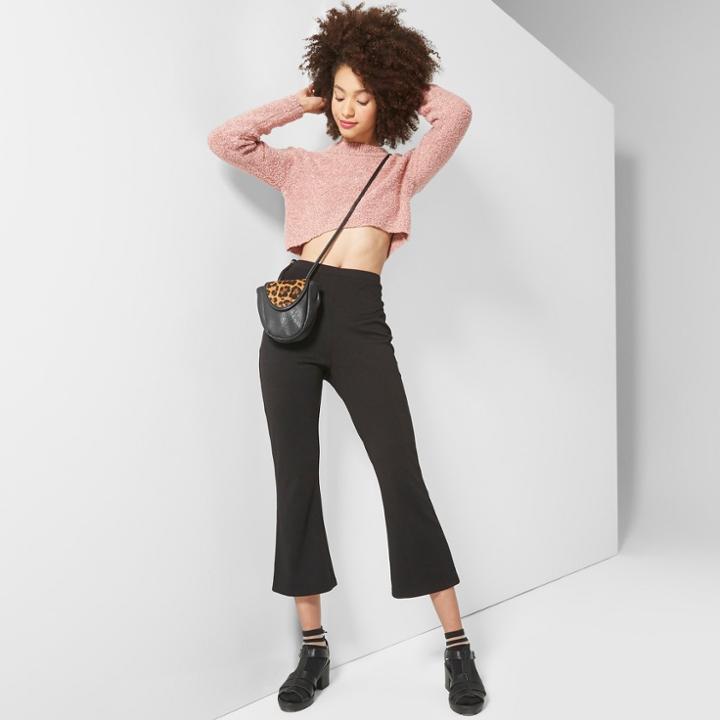 Women's Kick Flared Borrowed Pants - Wild Fable Black