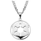 Star Wars Imperial Symbol Stainless Steel Cut Out Pendant With Chain (22), Kids Unisex