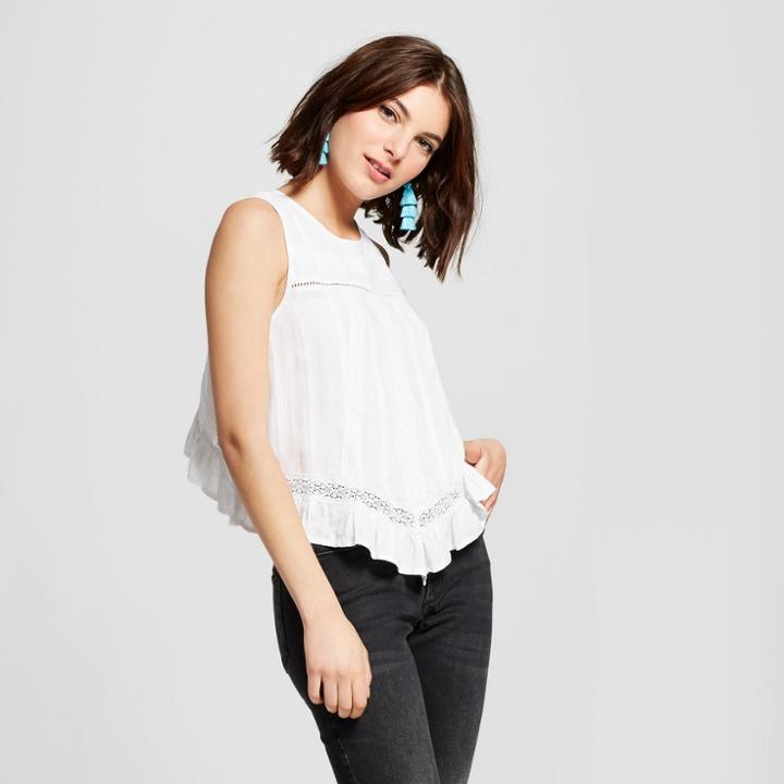 Women's Open Back Woven Sleeveless Top - Xhilaration White