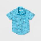 Petitetoddler Boys' Short Sleeve Dinosaur Button-down Shirt - Cat & Jack Blue