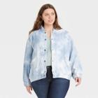 Women's Plus Size Cloth Jacket - Universal Thread Blue Tie-dye X