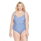Women's Plus Size One Piece Swimsuit - Blue 3x - Vineyard Vines For Target