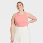 Women's Plus Size Slim Fit Rib Tank Top - A New Day