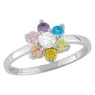 Tiara Kid's 1/3 Ct. T.w. Round-cut Cubic Zirconia Prong Set Ring In Sterling