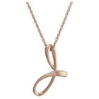 Distributed By Target Women's Rose Gold Over Sterling Silver Cursive Script Initial Pendant - J (18), Rose Gold - J