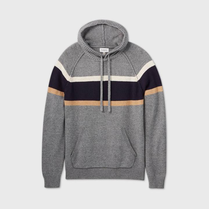 Men's Tall Multi Striped Regular Fit Hooded Sweater - Goodfellow & Co