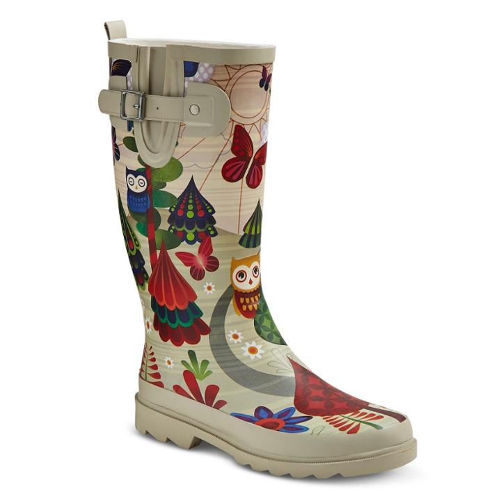 Women's Western Chief Forrest Friends Matte Rain Boots - Cream 7, Size: