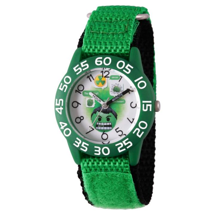 Boys' Marvel Emoji Hulk Plastic Time Teacher Watch - Green