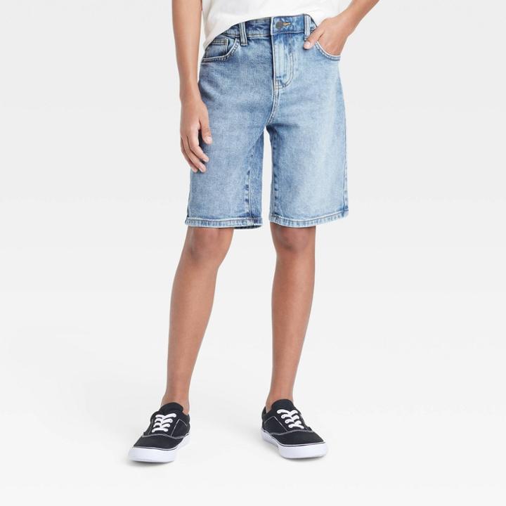 Boys' Two-tone Color Blocked Bermuda Jean Shorts - Art Class