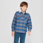 Boys' Striped Sherpa Shirt Jacket - Cat & Jack Blue