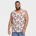 Men's Big & Tall Regular Fit U-neck Tank Top - Goodfellow & Co Red/floral Print