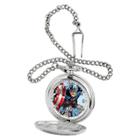 Disney Men's Marvel Captain America Silver Pocket Watch -