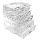 Sorbus Cosmetic Makeup And Jewelry Storage Case Display (4 Large/2 Small Drawers), Clear