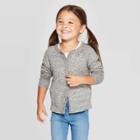 Toddler Girls' Long Sleeve Cardigan - Cat & Jack Gray 2t, Toddler Girl's