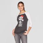 Women's Disney Nightmare Before Christmas 3/4 Sleeve Raglan Graphic T-shirt (juniors') Gray